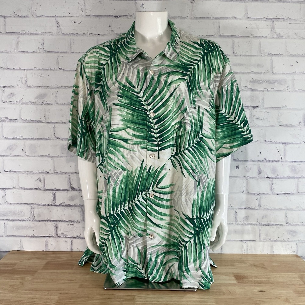 Tommy Bahama Shirt Men's Small Hawaiian Camp Floral 100% Silk Misty Palms NWT